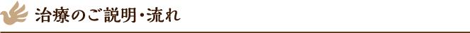 治療のご説明・流れ