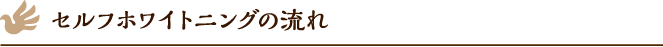 セルフホワイトニングの流れ
